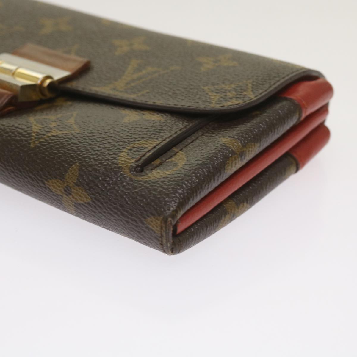 LOUIS VUITTON Monogram Portefeuille Elysee Long Wallet Red M60503 LV Auth hk1069