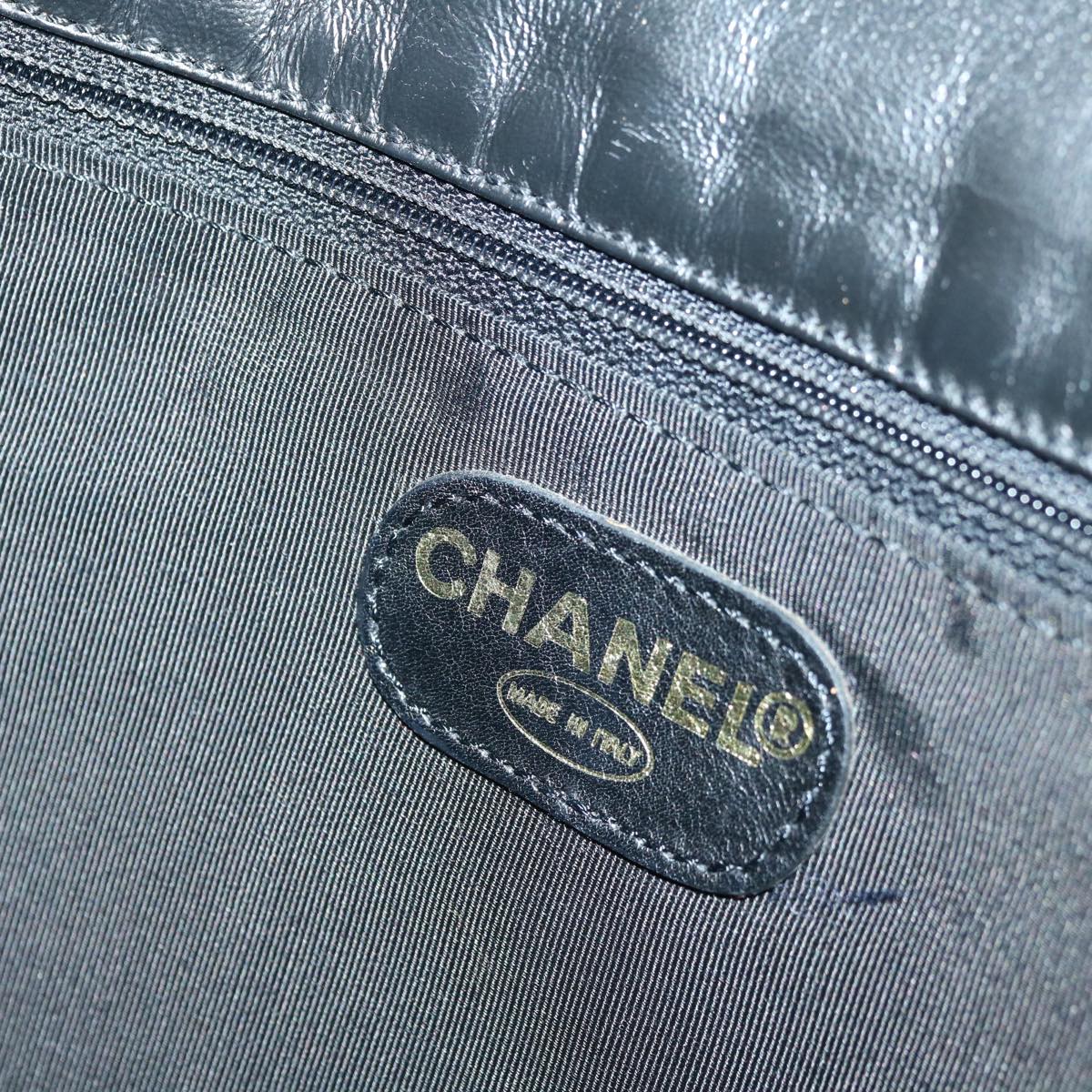 CHANEL Shoulder Bag Lamb Skin Black CC Auth hk1074