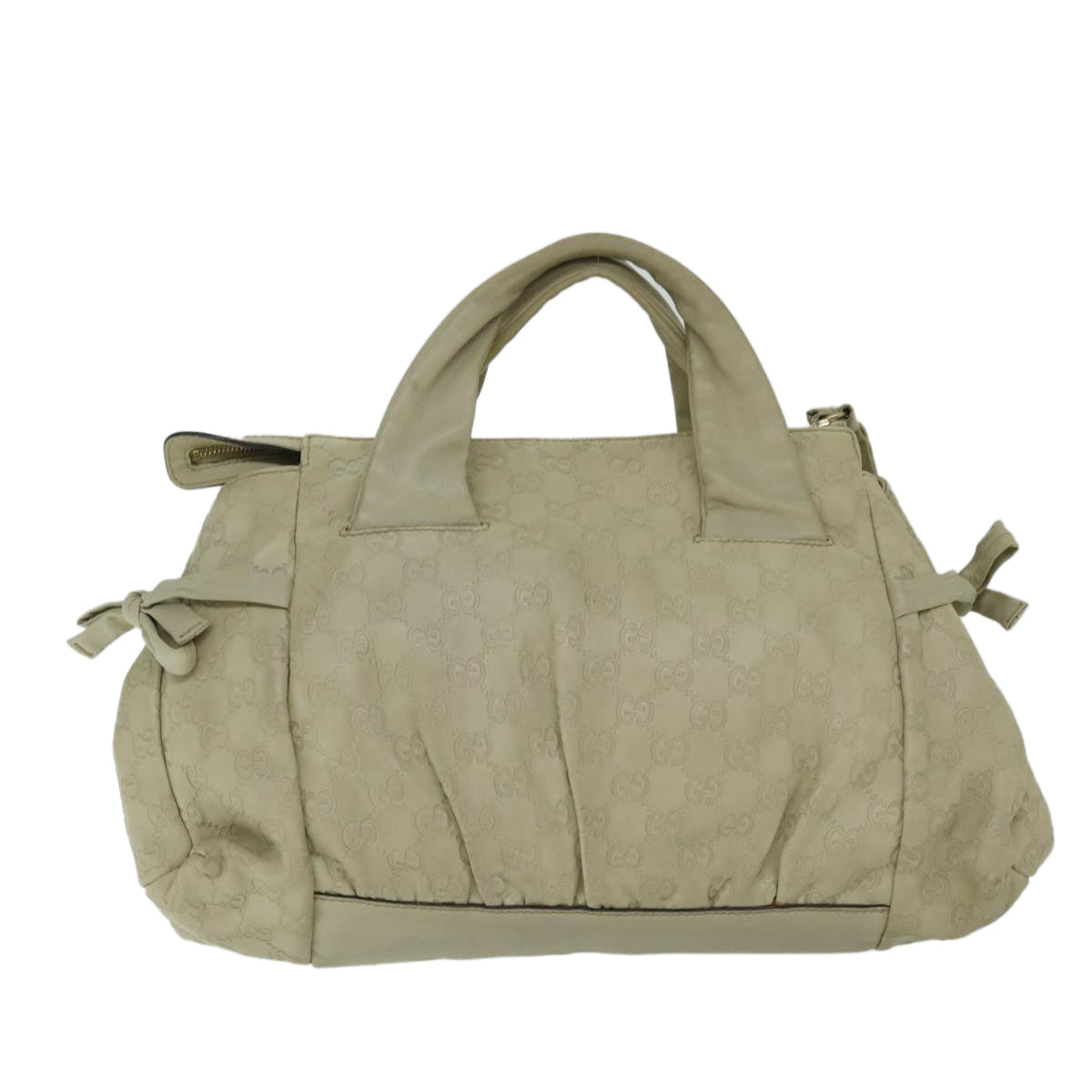 GUCCI Guccissima GG Canvas Hand Bag Beige 197020 Auth hk1150