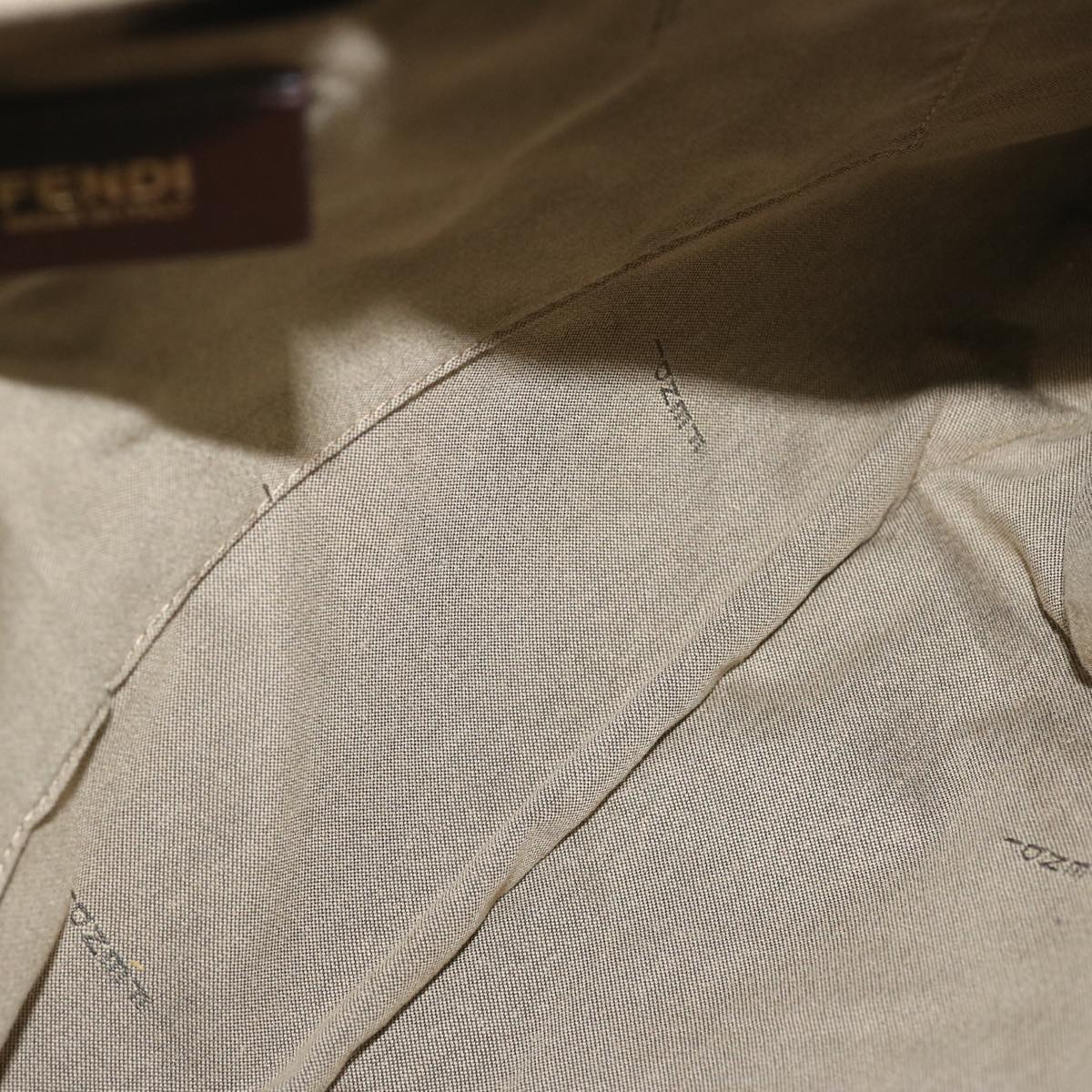 FENDI Shoulder Bag Leather Bronze Auth hk1152