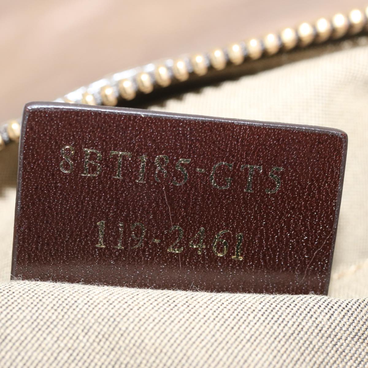 FENDI Shoulder Bag Leather Bronze Auth hk1152