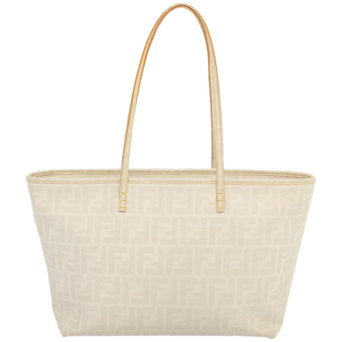 FENDI Zucca Canvas Tote Bag White Auth hk1159