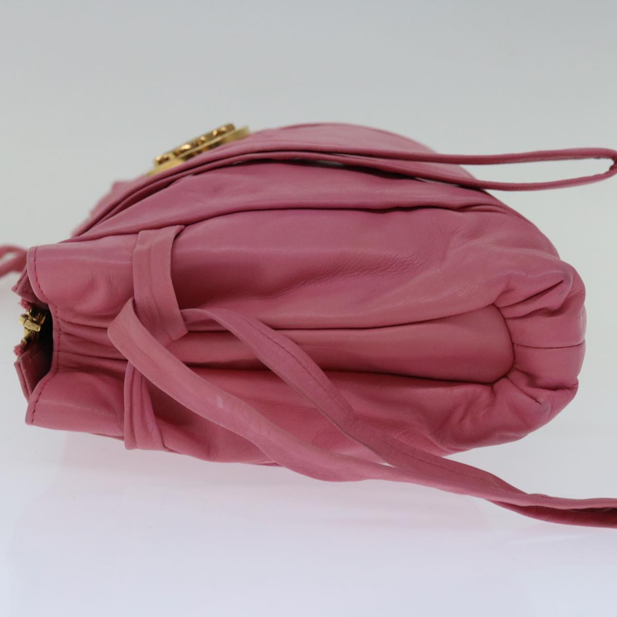 GUCCI Clutch Bag Leather Pink 197016 Auth hk1167