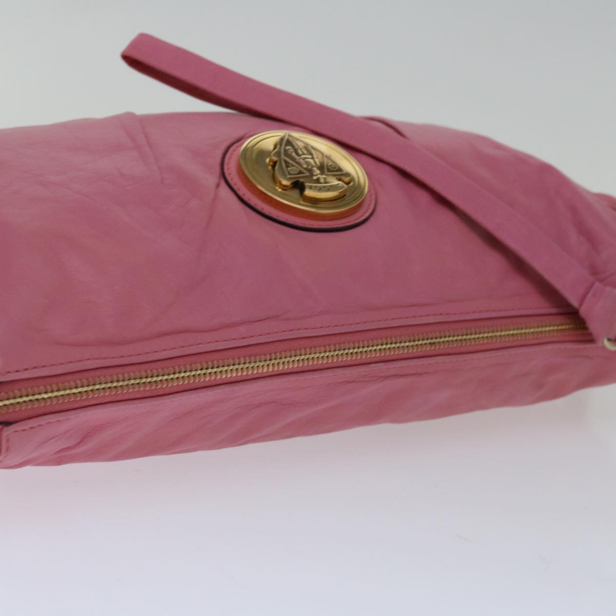 GUCCI Clutch Bag Leather Pink 197016 Auth hk1167