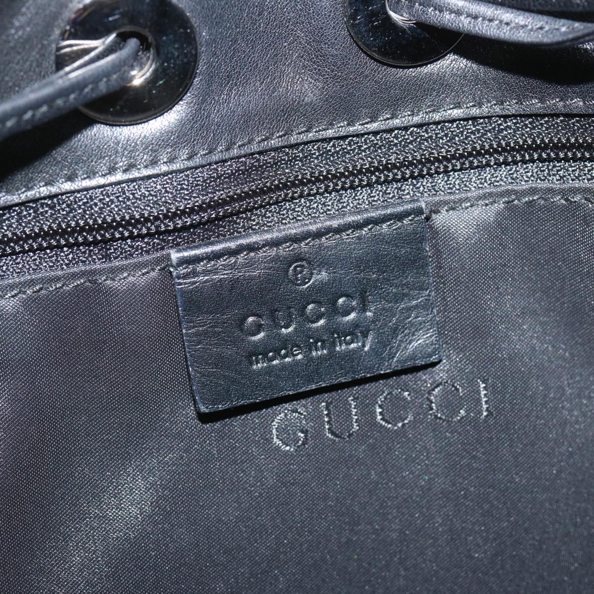 GUCCI Shoulder Bag Leather Black Auth hk1169