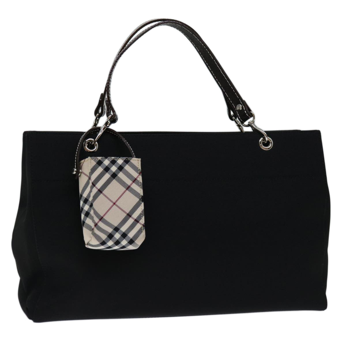 BURBERRY Blue Label Tote Bag Canvas Black Auth hk1180