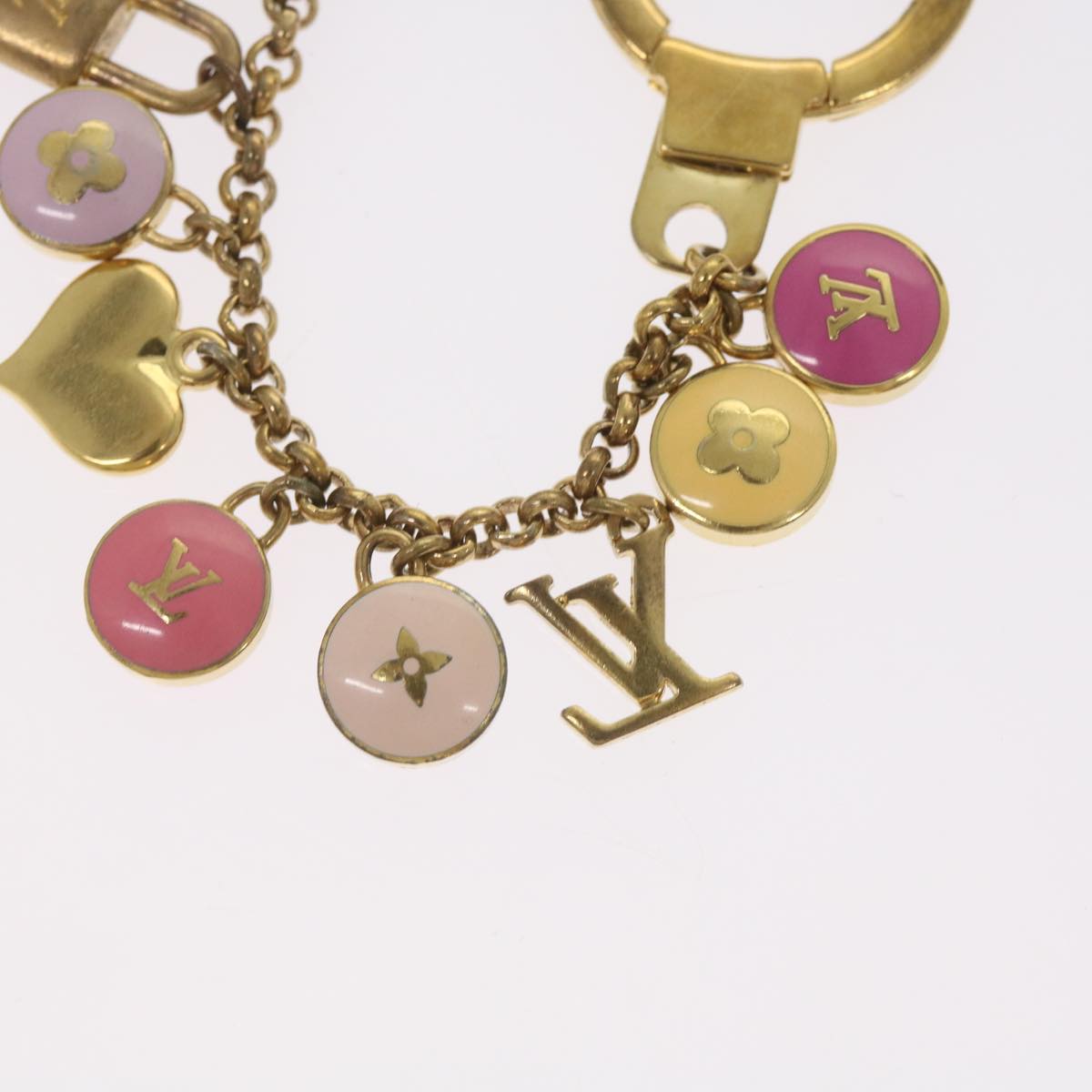 LOUIS VUITTON Monogram Porte Cles Chainne Pastilles Charm M65380 LV Auth hk1184