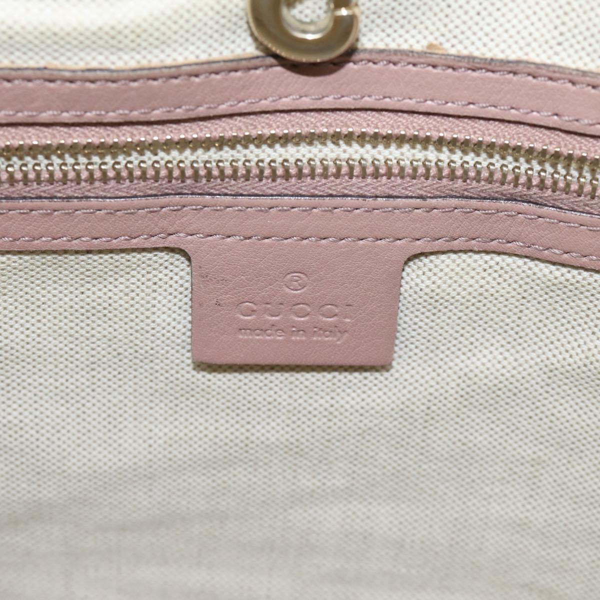 GUCCI Micro GG Canvas Tote Bag Pink Auth hk1199