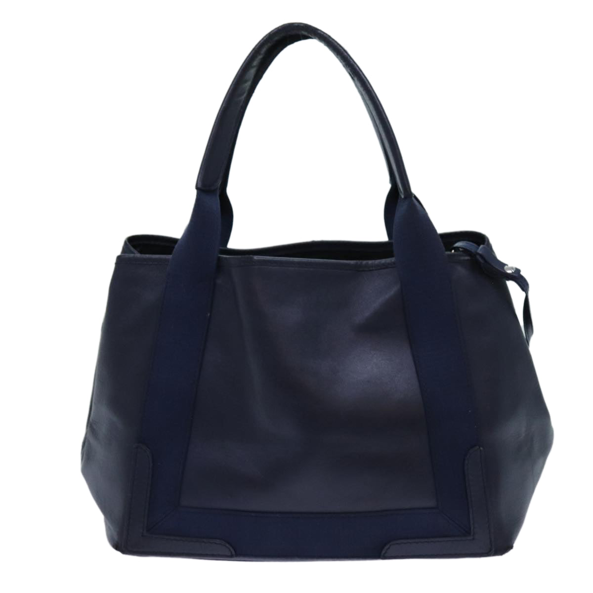 BALENCIAGA Cabas Hand Bag Leather Navy Auth hk1228