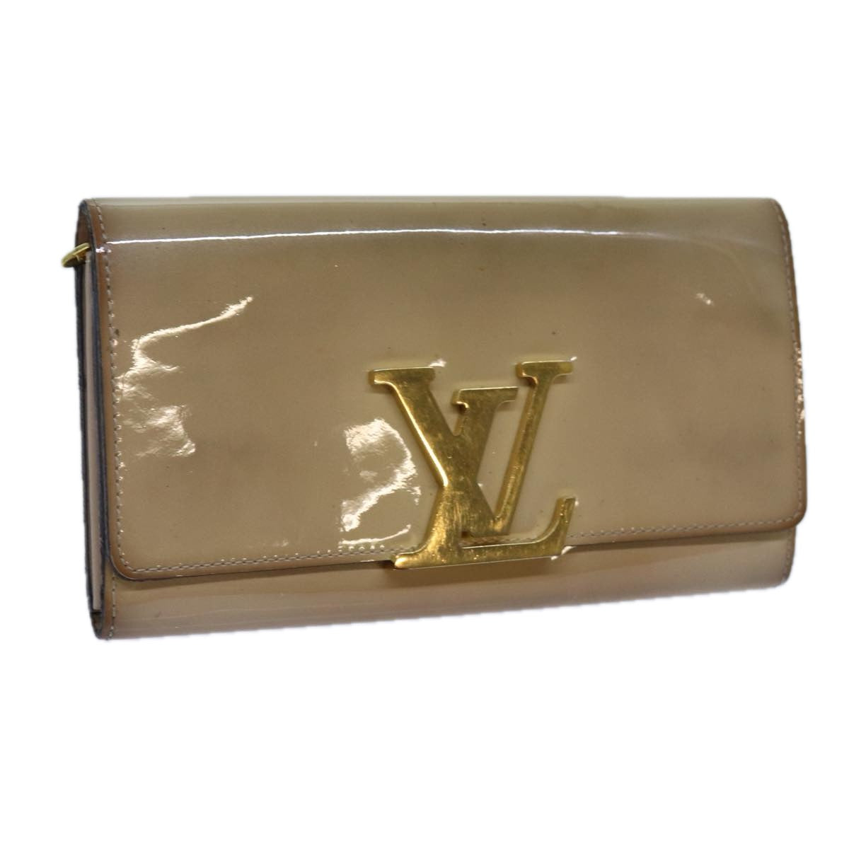 LOUIS VUITTON Portefeuille Louise Wallet Patent leather Dunne M61318 Auth hk1249