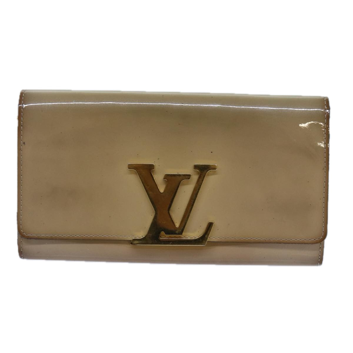 LOUIS VUITTON Portefeuille Louise Wallet Patent leather Dunne M61318 Auth hk1249