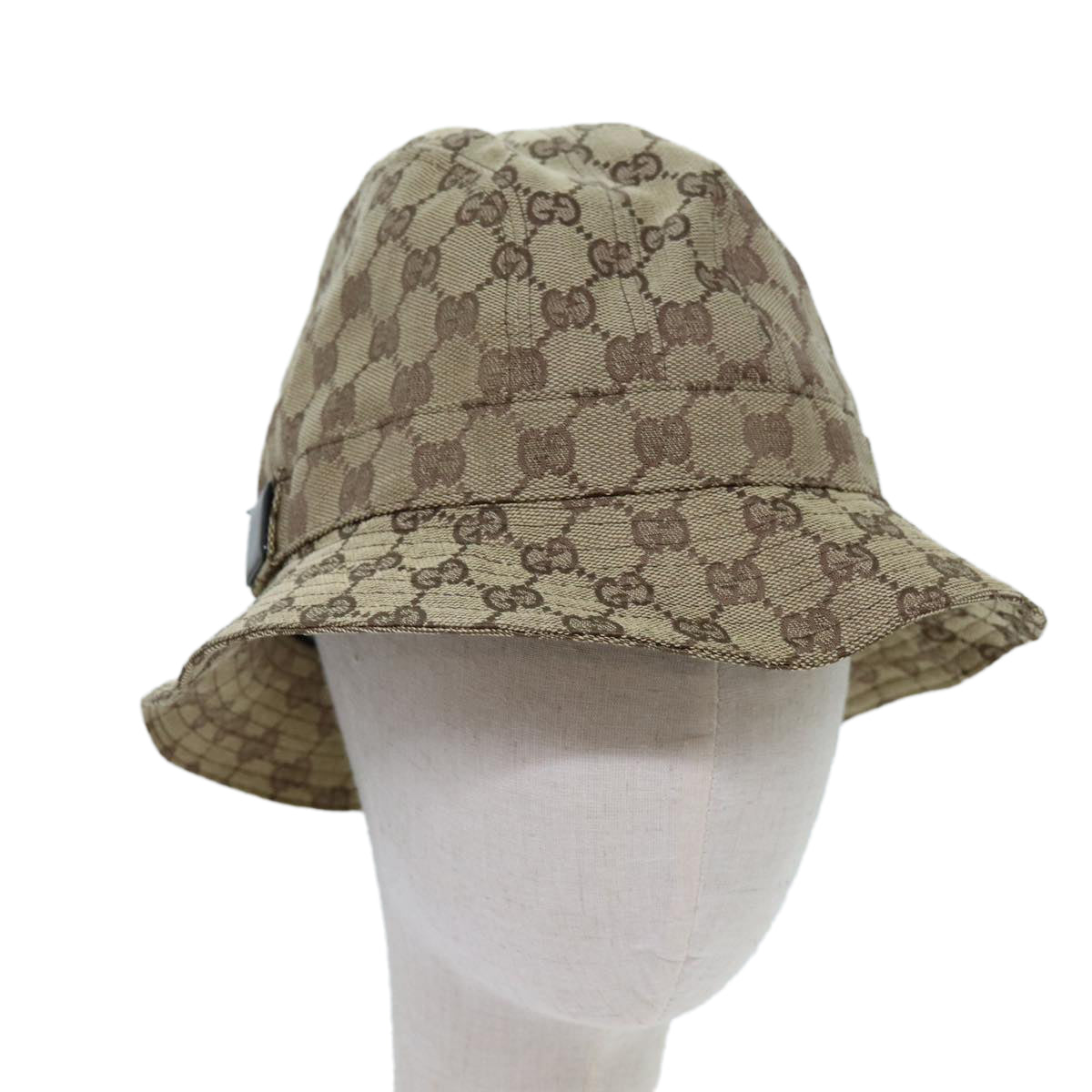 GUCCI GG Canvas Bucket Hat L Beige Auth hk1254