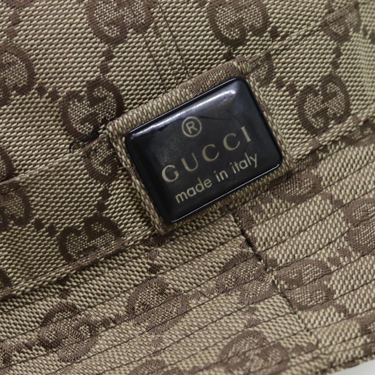 GUCCI GG Canvas Bucket Hat L Beige Auth hk1254