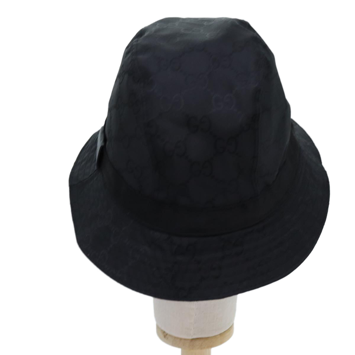 GUCCI GG Canvas Bucket Hat Nylon XL Black Auth hk1255