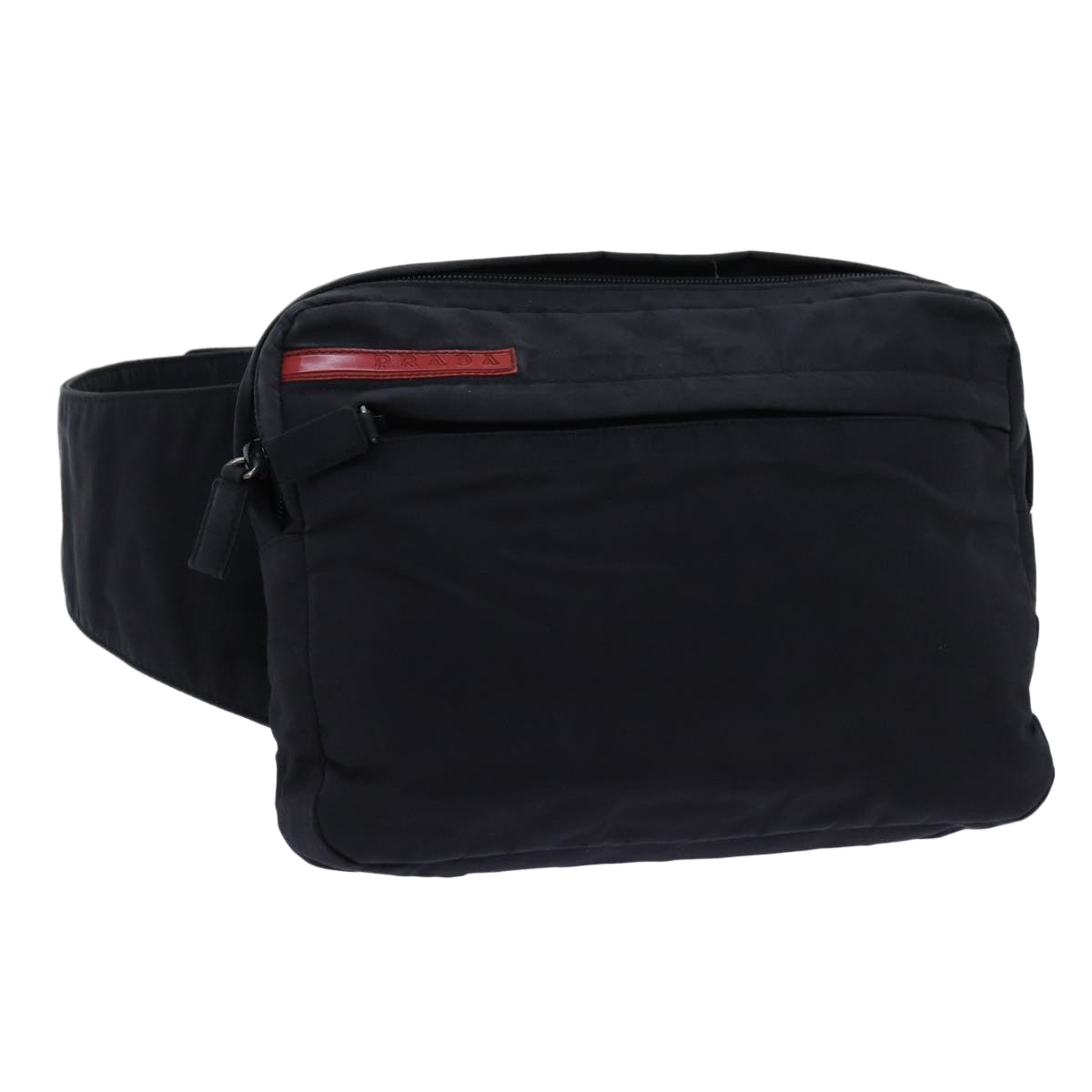 PRADA Sports Waist bag Nylon Black Auth hk1259