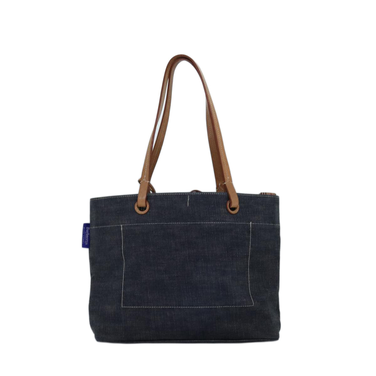 Burberrys Blue Label Tote Bag Denim Navy Auth hk1318