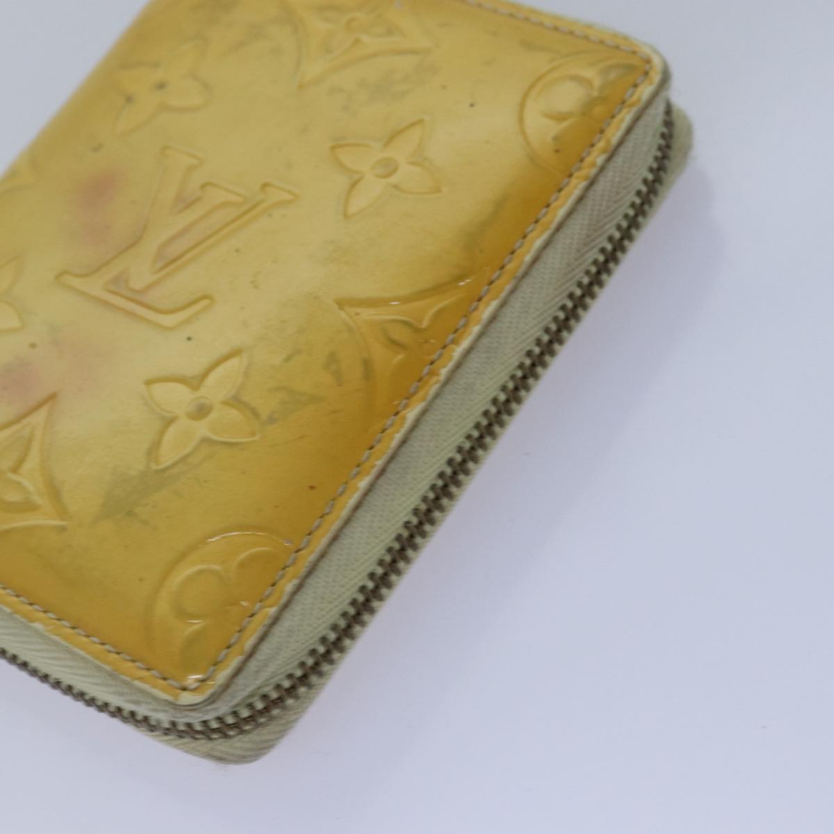 LOUIS VUITTON Monogram Vernis Wallet 3Set Beige Lime Yellow LV Auth hk1324