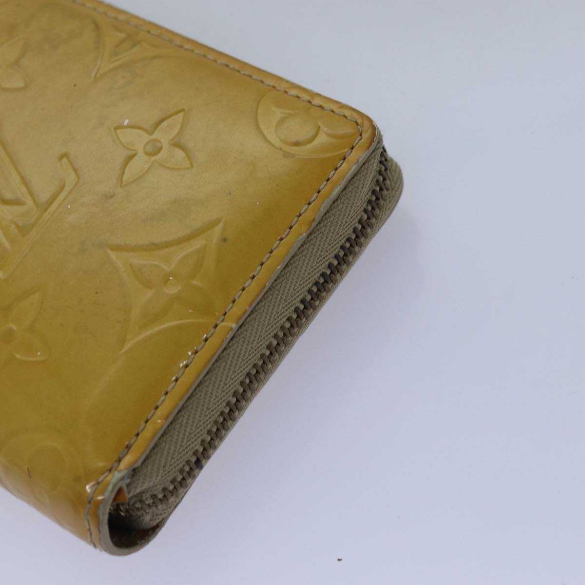 LOUIS VUITTON Monogram Vernis Wallet 3Set Beige Lime Yellow LV Auth hk1324