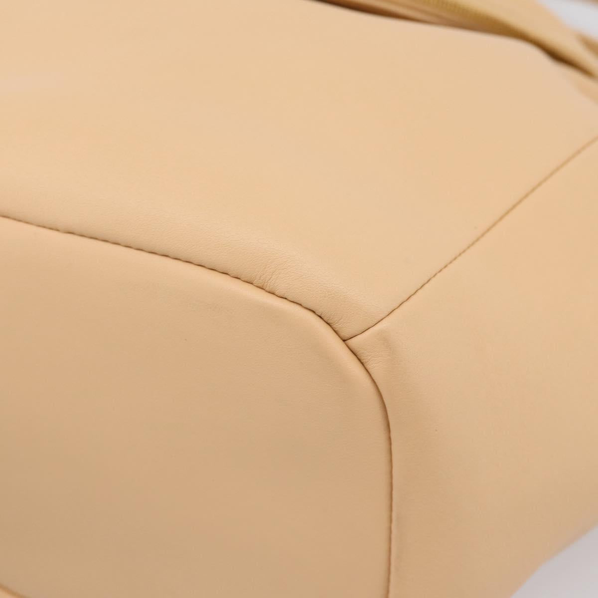 BOTTEGA VENETA Hand Bag Leather 2way Beige Auth hk1443V