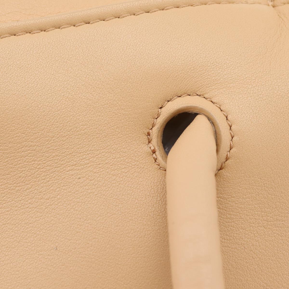 BOTTEGA VENETA Hand Bag Leather 2way Beige Auth hk1443V