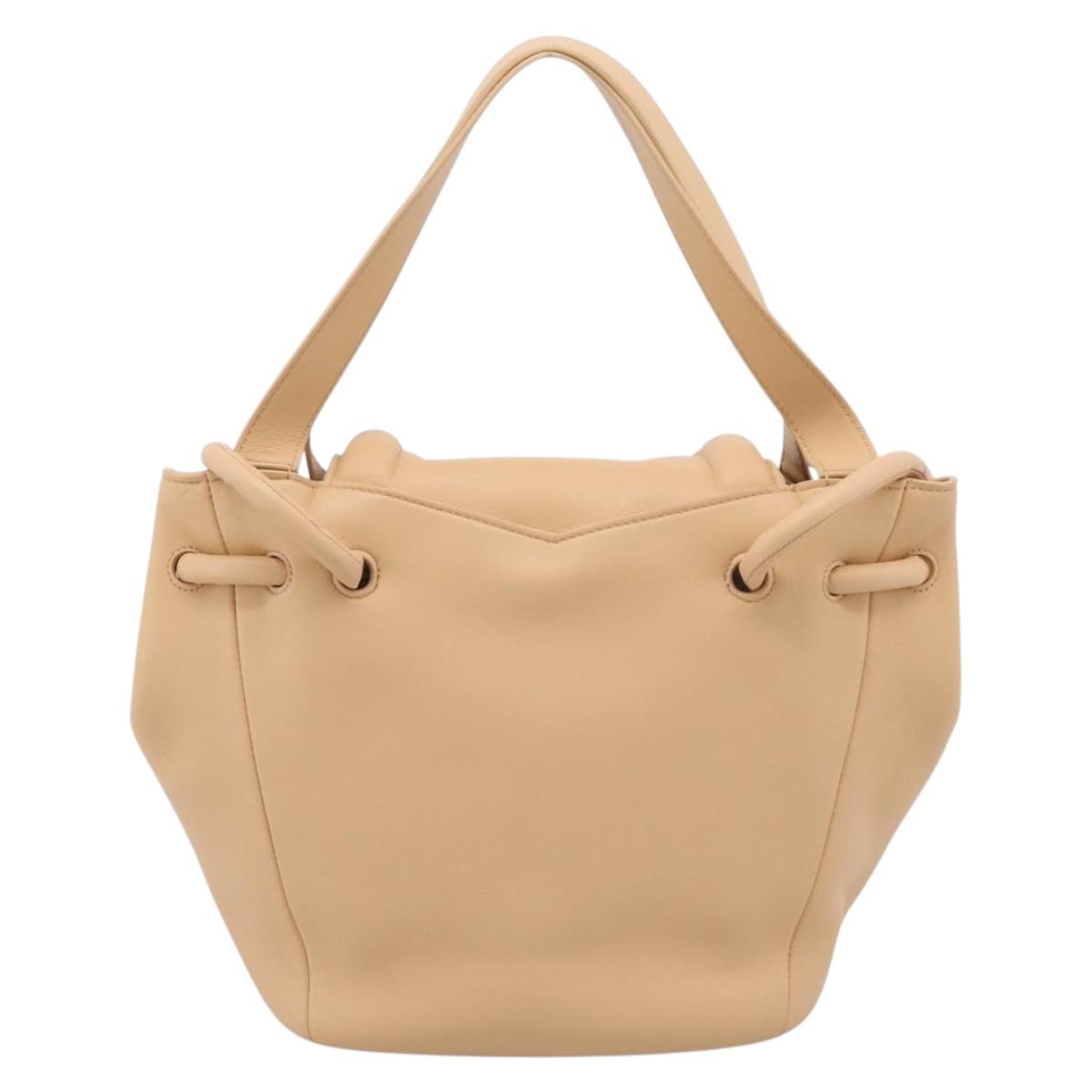 BOTTEGA VENETA Hand Bag Leather 2way Beige Auth hk1443V
