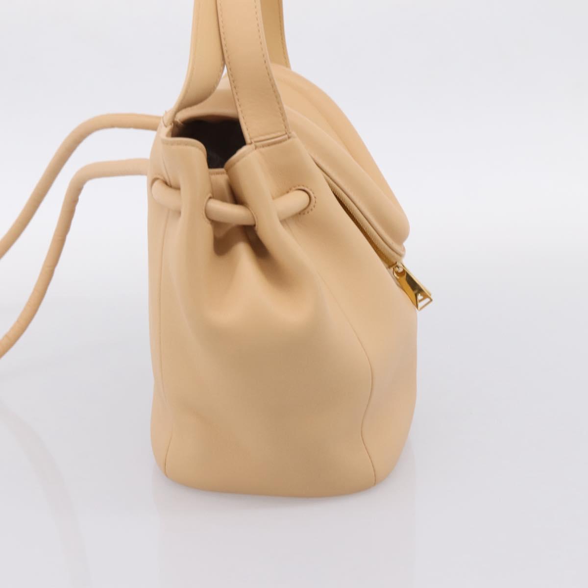 BOTTEGA VENETA Hand Bag Leather 2way Beige Auth hk1443V