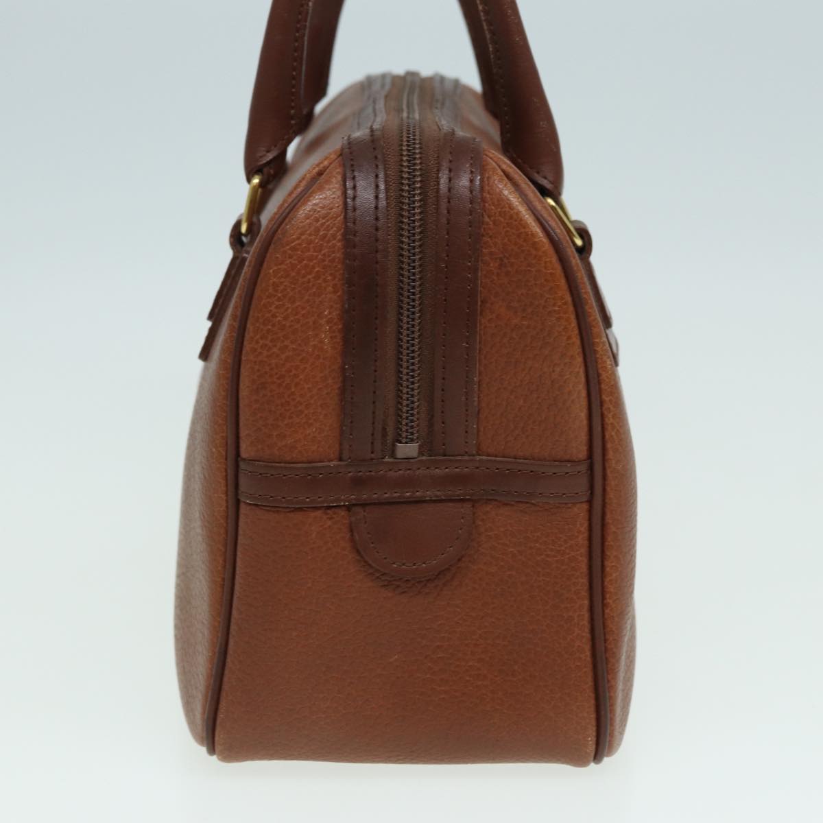 Burberrys Hand Bag Leather Brown Auth hk1457