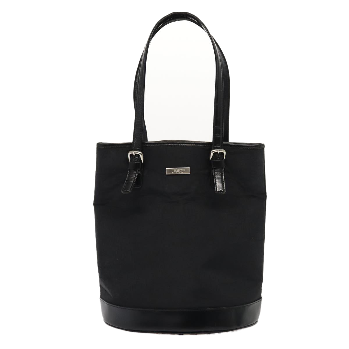 Burberrys Nova Check Blue Label Tote Bag Nylon Beige Black Auth hk1462