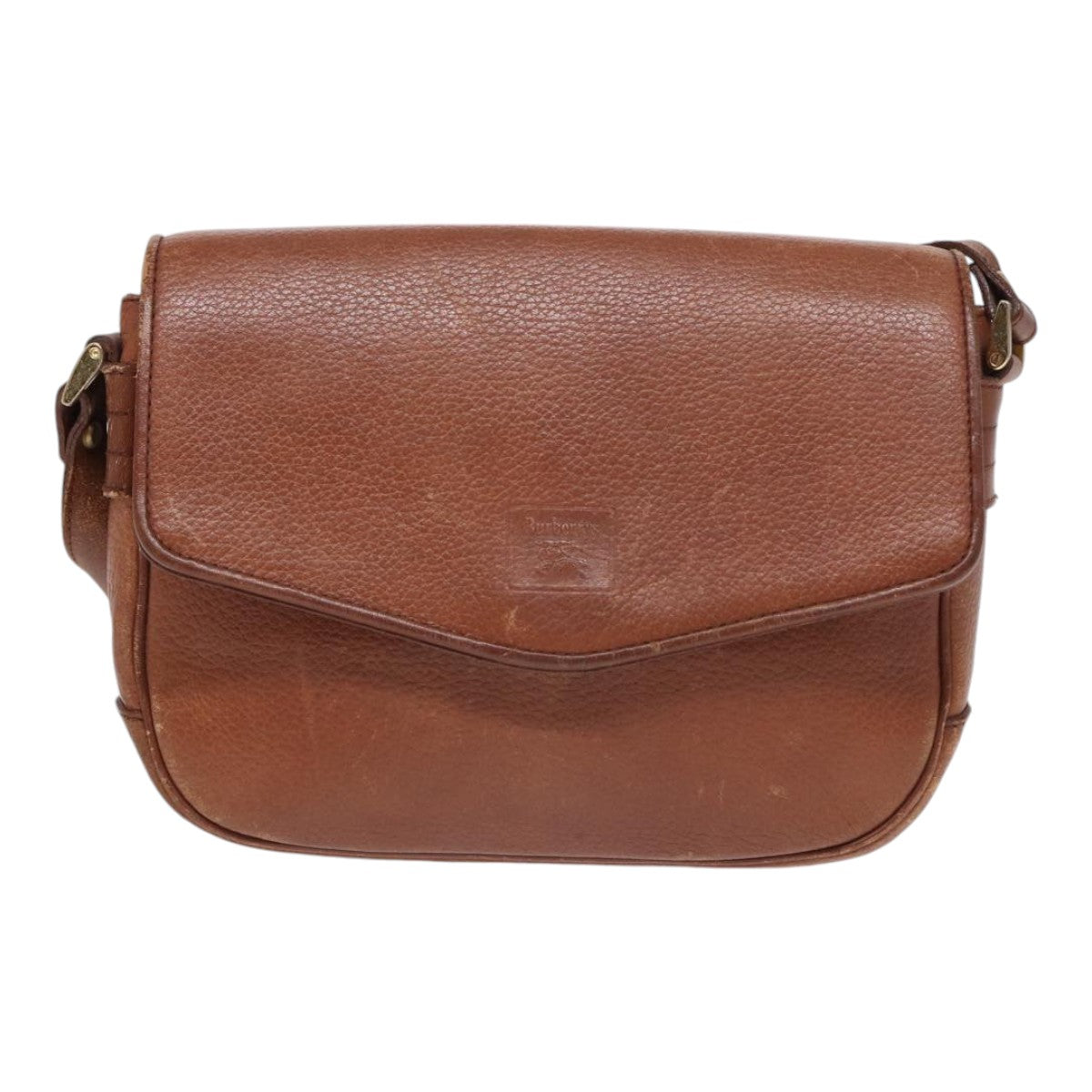 Burberrys Shoulder Bag Leather Brown Auth hk1530