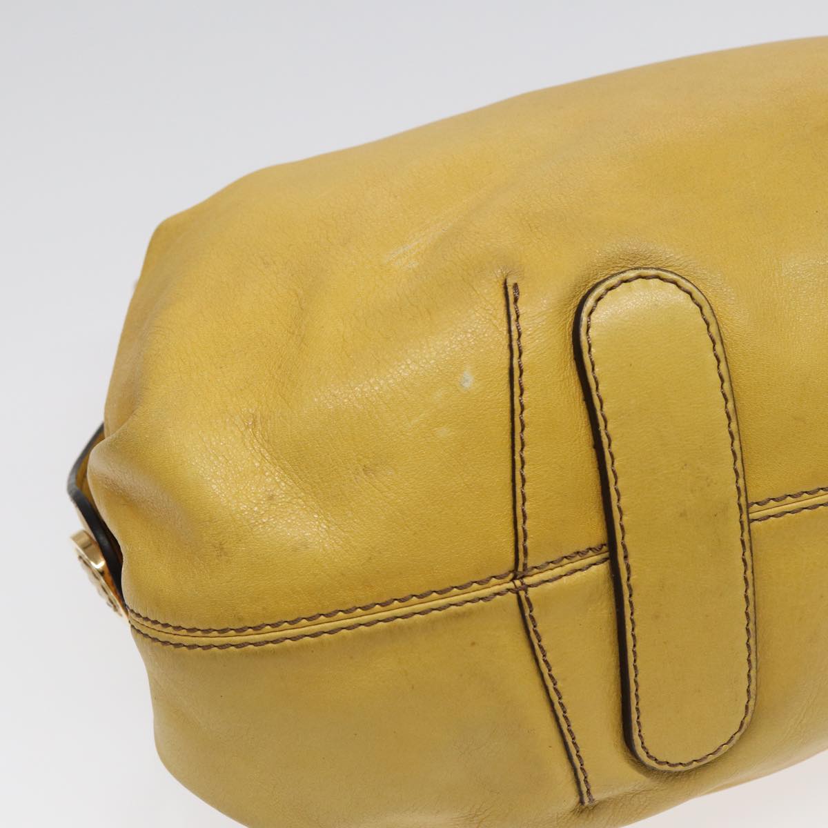 LOEWE Tote Bag Leather Yellow Gold Auth hk1584