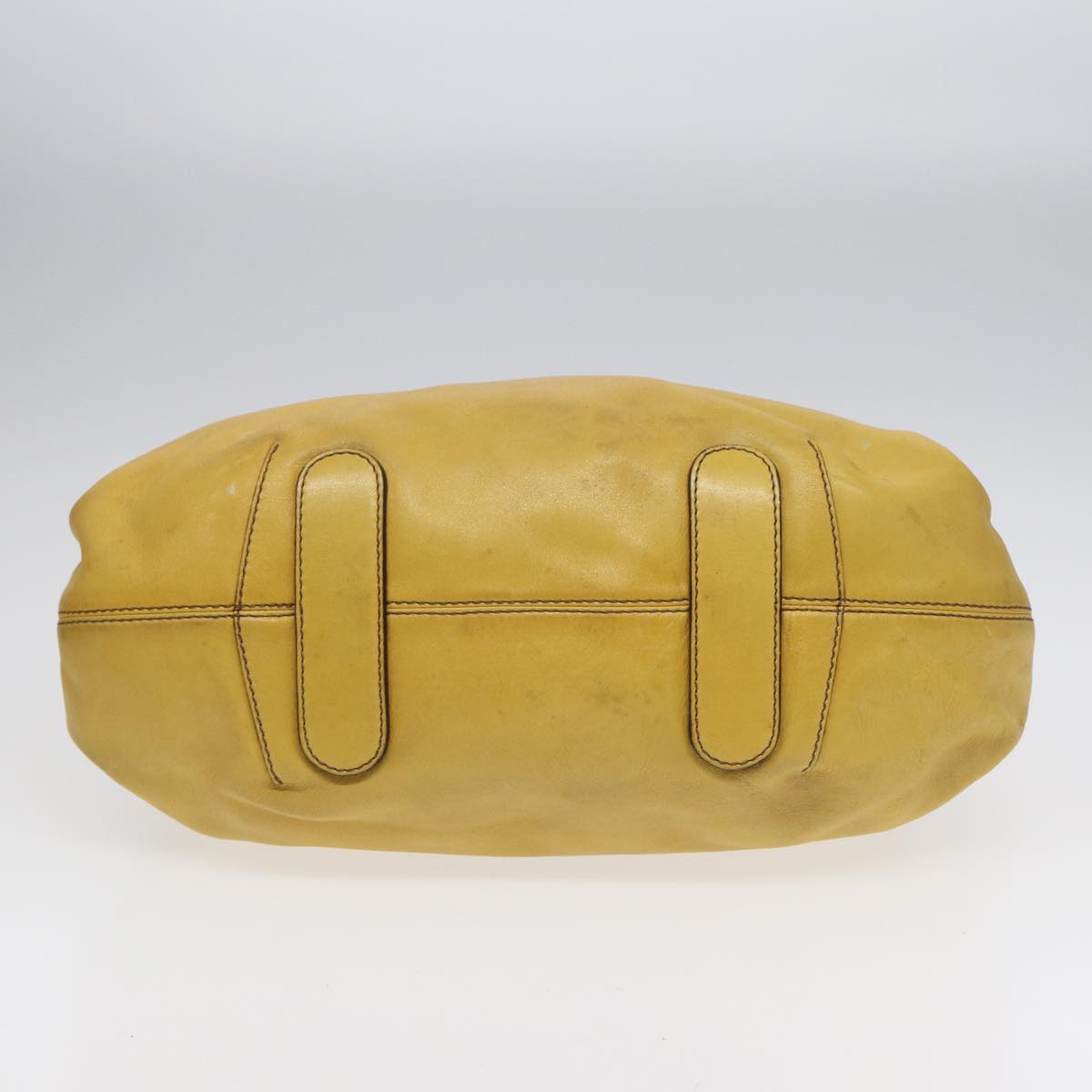 LOEWE Tote Bag Leather Yellow Gold Auth hk1584