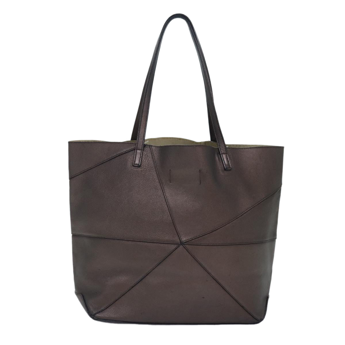 LOEWE Anagram Tote Bag Leather Brown Auth hk1611