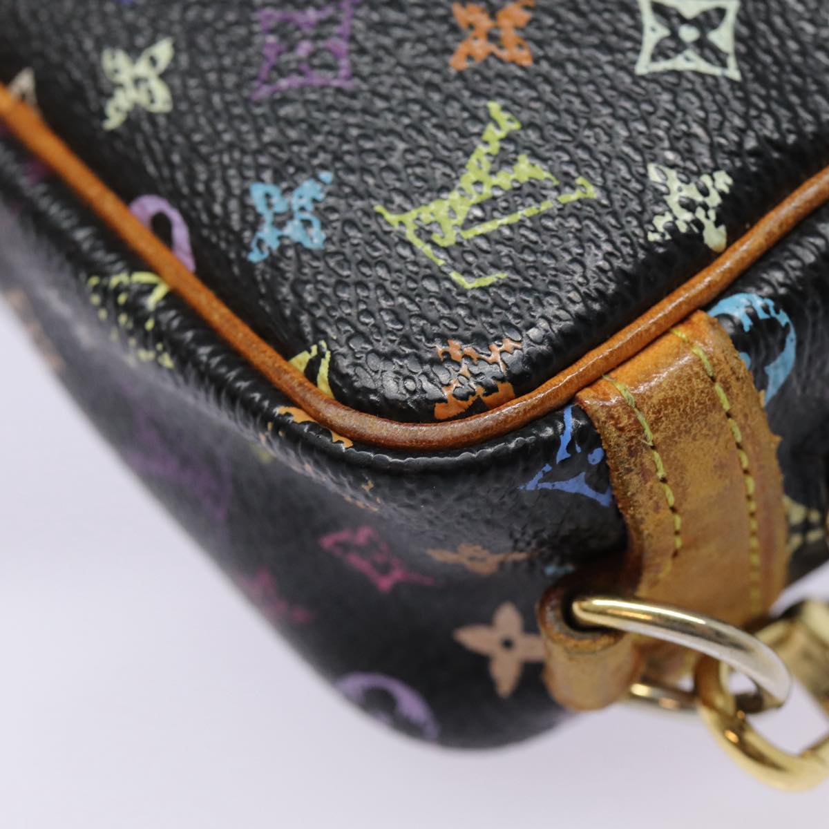 LOUIS VUITTON Monogram Multicolor Trousse Wapity Pouch Black M58034 Auth hk1642