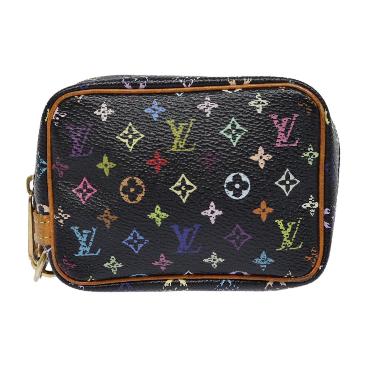 LOUIS VUITTON Monogram Multicolor Trousse Wapity Pouch Black M58034 Auth hk1642