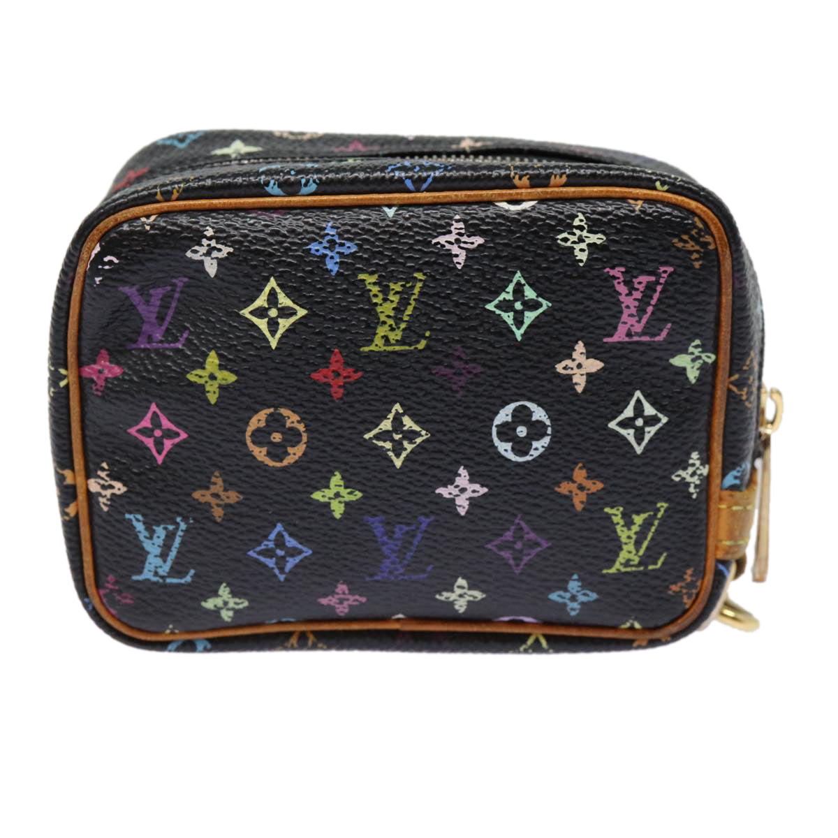 LOUIS VUITTON Monogram Multicolor Trousse Wapity Pouch Black M58034 Auth hk1642