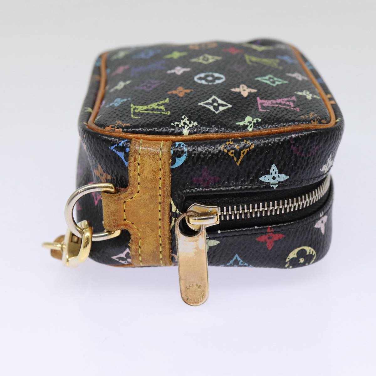 LOUIS VUITTON Monogram Multicolor Trousse Wapity Pouch Black M58034 Auth hk1642