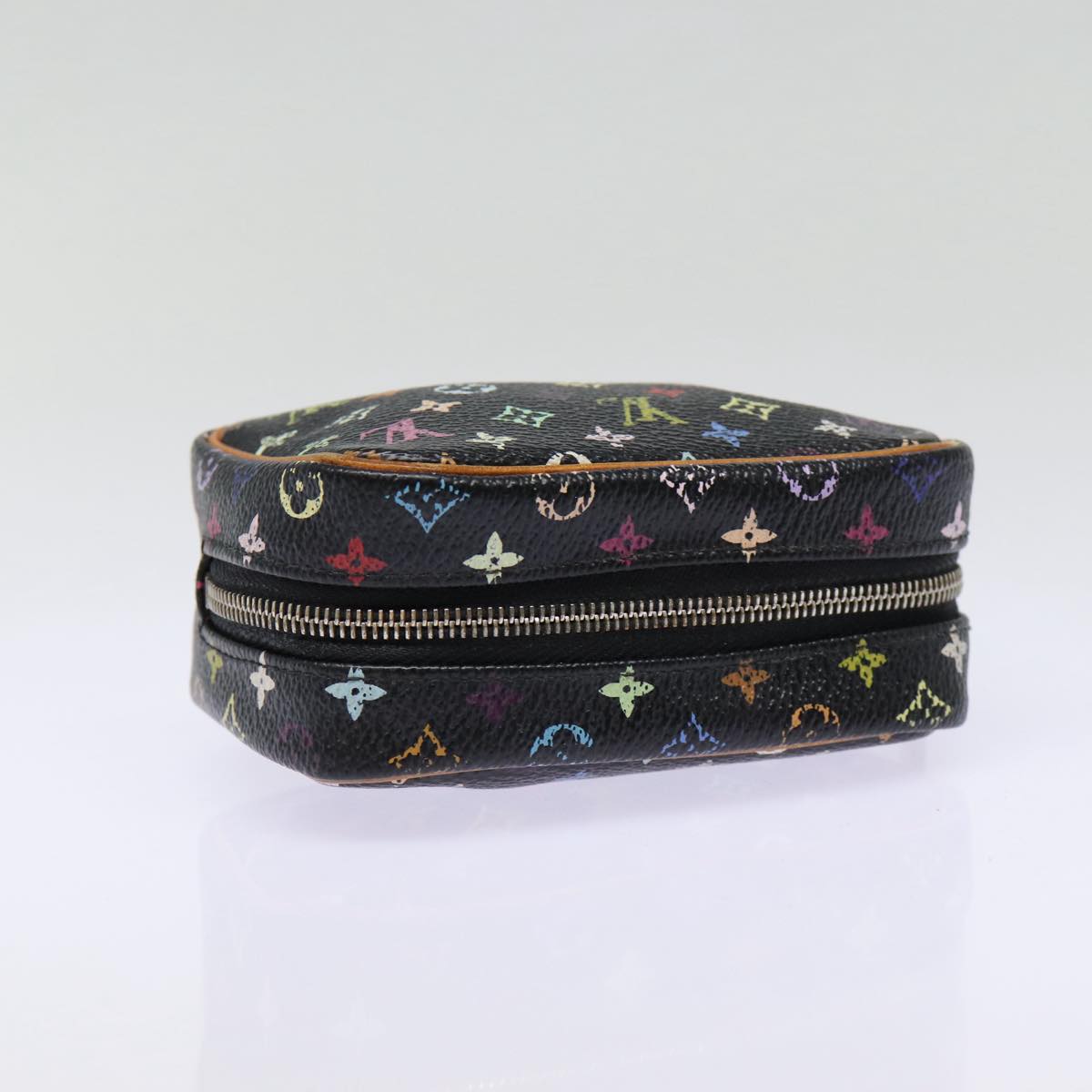 LOUIS VUITTON Monogram Multicolor Trousse Wapity Pouch Black M58034 Auth hk1642