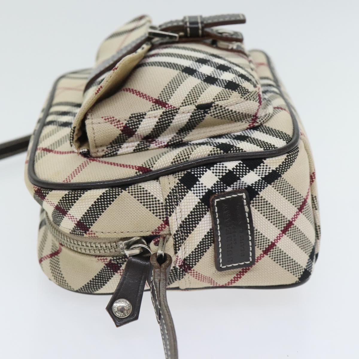 BURBERRY Nova Check Shoulder Bag Canvas Leather Beige Brown Auth hk1649