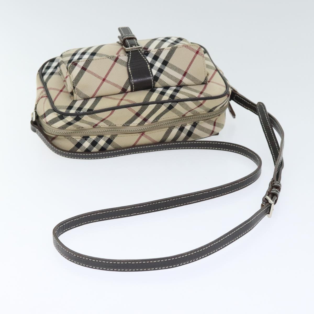 BURBERRY Nova Check Shoulder Bag Canvas Leather Beige Brown Auth hk1649