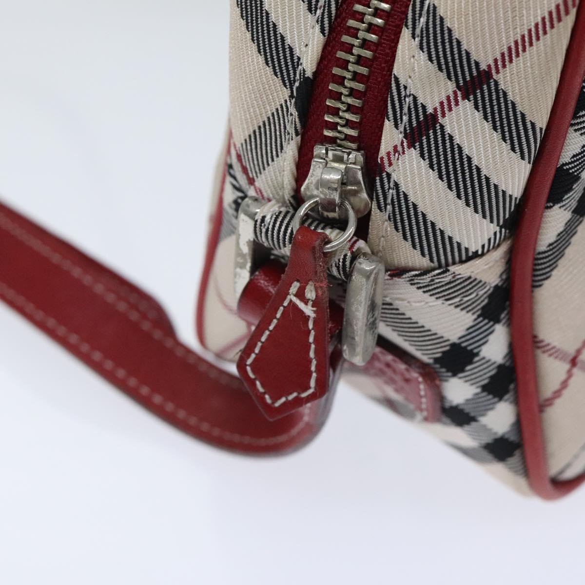 BURBERRY Nova Check Shoulder Bag Canvas Leather Beige Red Auth hk1650