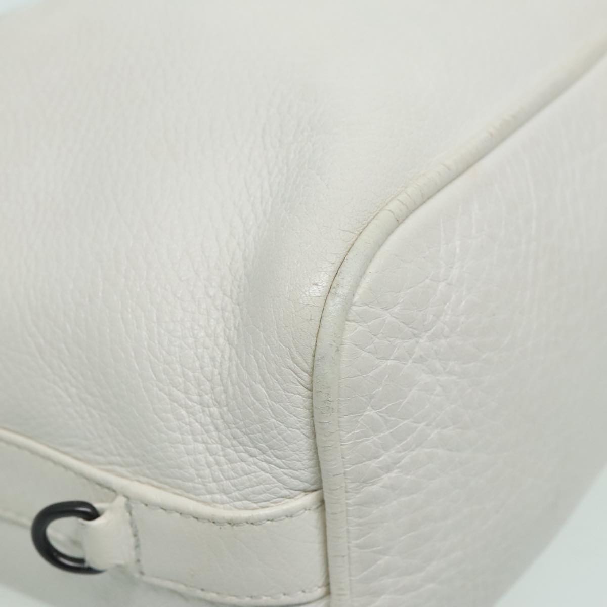 BOTTEGAVENETA Hand Bag Leather White Auth hk1675