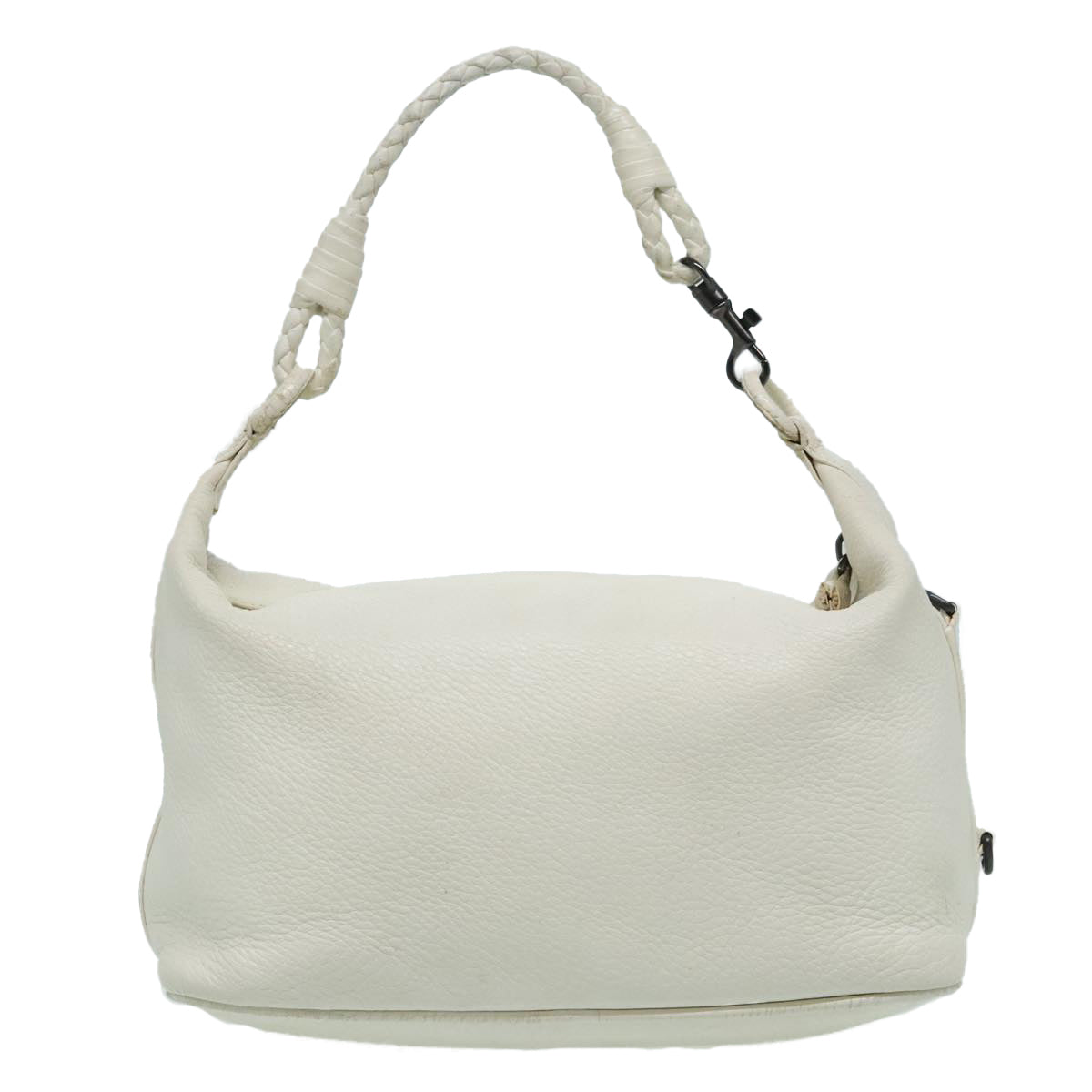 BOTTEGAVENETA Hand Bag Leather White Auth hk1675