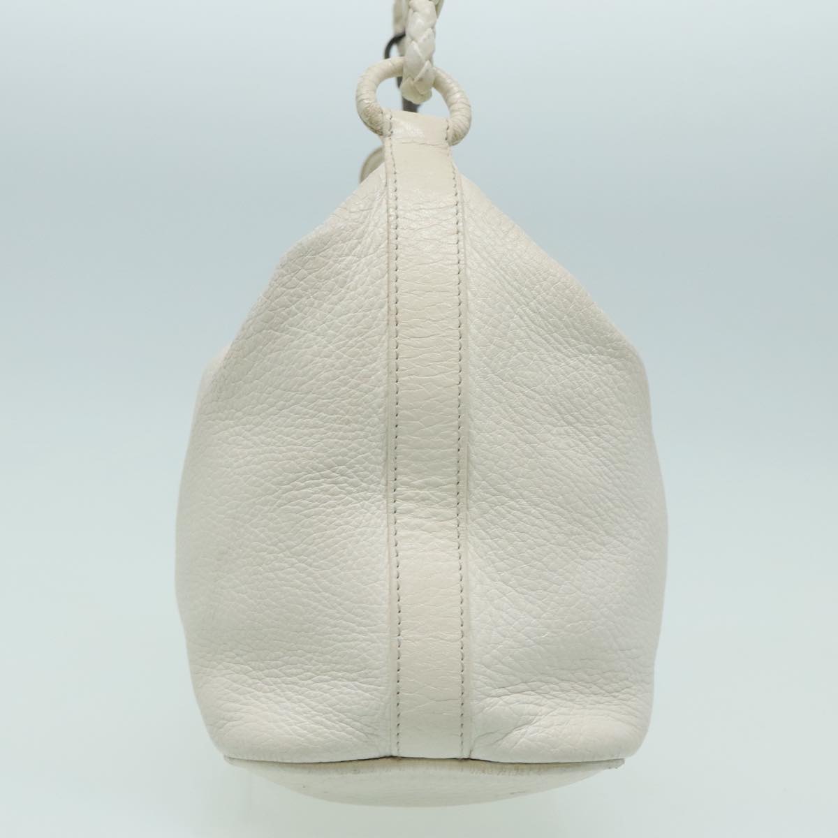 BOTTEGAVENETA Hand Bag Leather White Auth hk1675