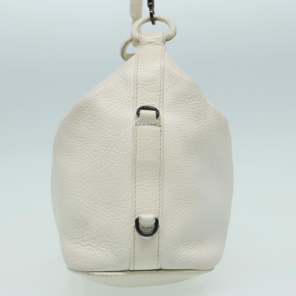 BOTTEGAVENETA Hand Bag Leather White Auth hk1675