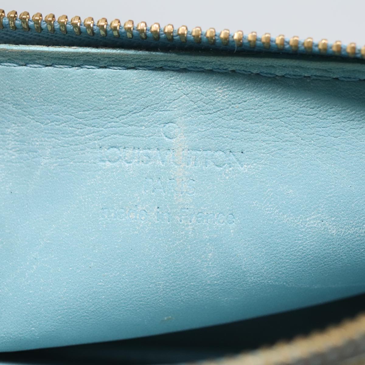 LOUIS VUITTON Monogram Vernis Lexington Pouch Baby Blue M91011 LV Auth hk1683