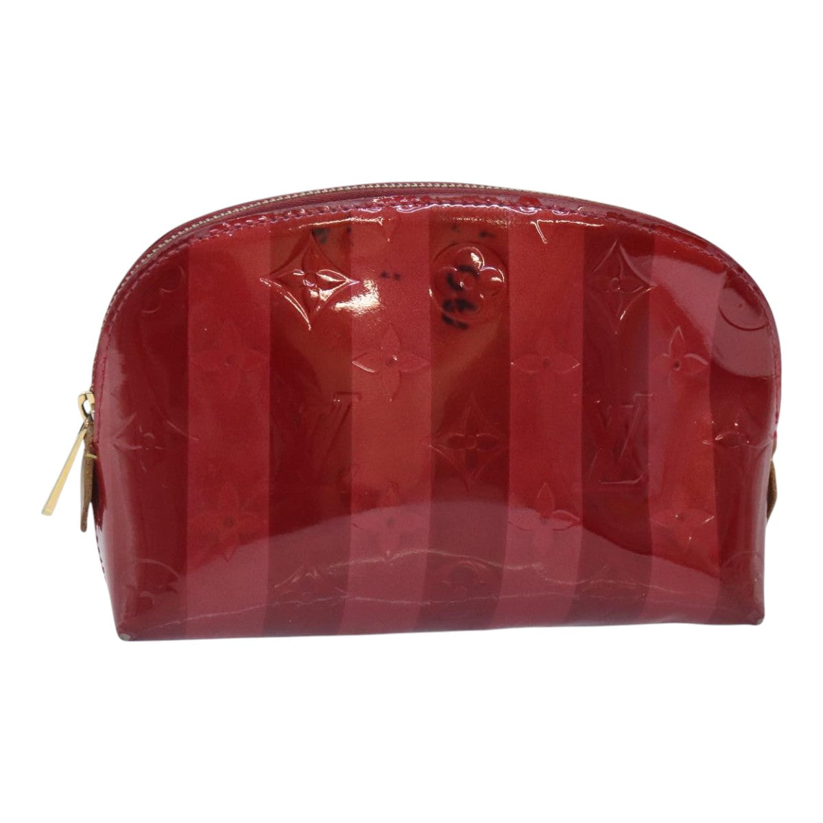 LOUIS VUITTON Vernis Rayure Pochette Cosmetic Pomme D'amour M91721 Auth hk1684