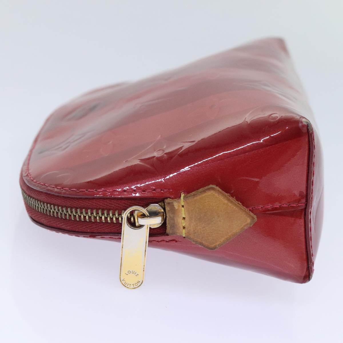 LOUIS VUITTON Vernis Rayure Pochette Cosmetic Pomme D'amour M91721 Auth hk1684