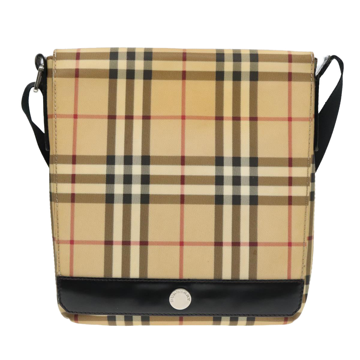 BURBERRY Nova Check Shoulder Bag PVC Beige Auth hk1702