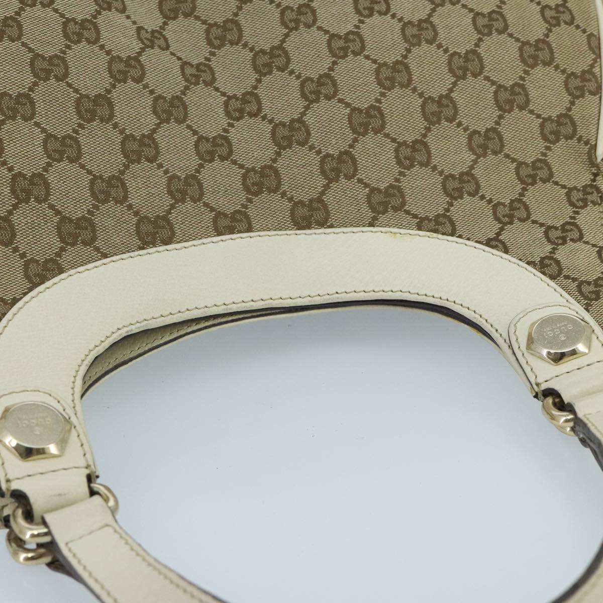 GUCCI GG Canvas Tote Bag Beige Gold 154981 Auth hk1722