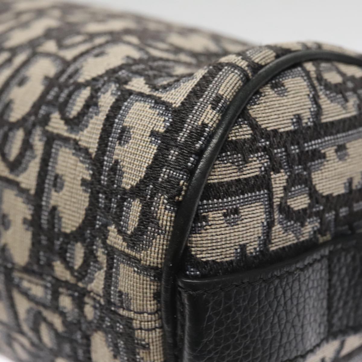 Christian Dior Trotter Canvas Oblique Shoulder Bag Blue Auth hk1747V